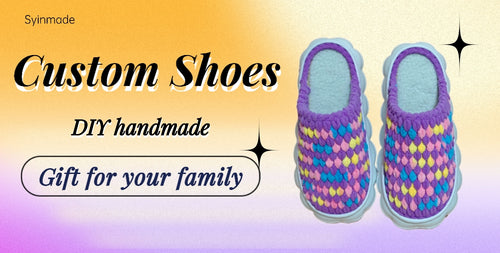 DIY Custom Handmade Crochet Slippers（Finished Goods) | Cozy Non-Slip House Shoes | Personalized Gift for Mom & Family